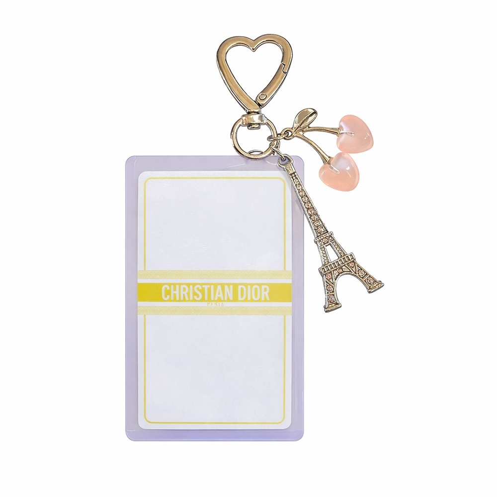 Christian Dior Yellow Playing Card Keychain / Bag Charm